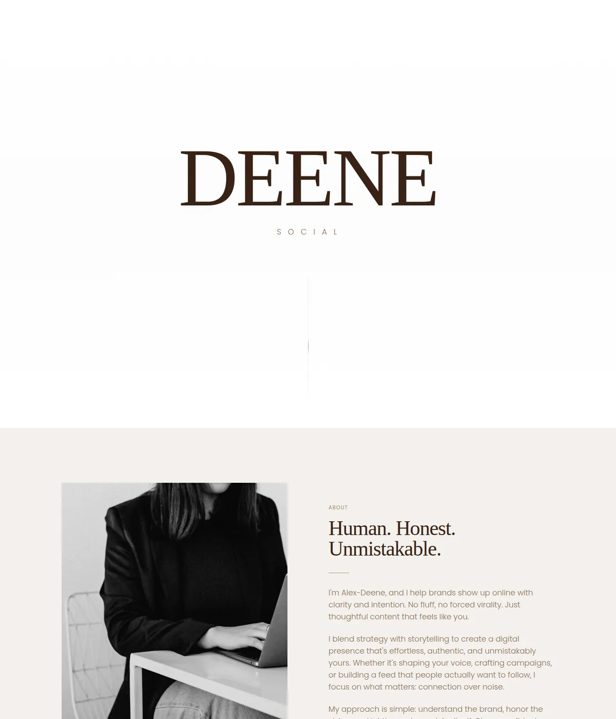 Deene Social website preview